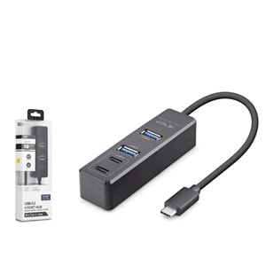 iETOP TU1009 Type-C 3.2 Gen2 Hub 4 Port 10 Gbps Siyah
