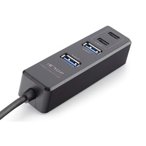 iETOP TU1009 Type-C 3.2 Gen2 Hub 4 Port 10 Gbps Siyah