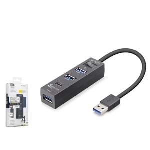 iETOP U329A USB 3.1 Gen1 Anahtarlı Hub 4 Port 5 Gbps Siyah