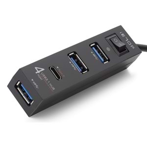iETOP U329A USB 3.1 Gen1 Anahtarlı Hub 4 Port 5 Gbps Siyah