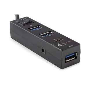 iETOP U329A USB 3.1 Gen1 Anahtarlı Hub 4 Port 5 Gbps Siyah