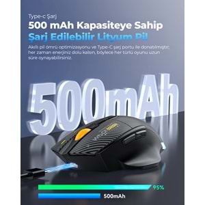 MKESPN W601W Tri Mode RGB Gaming Mouse 12800 DPI 7 Tuş Makro 1000Hz Beyaz