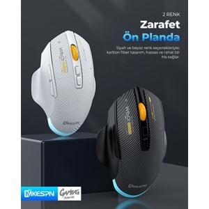 MKESPN W601W Tri Mode RGB Gaming Mouse 12800 DPI 7 Tuş Makro 1000Hz Beyaz