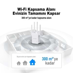 PIXLINK WR47D4Q WiFi Repeater Router Access Point 300 Mbps Beyaz