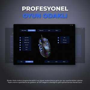 MKESPN X10 RGB Gaming Mouse 12800 DPI 9 Tuş Makro 1000Hz Siyah
