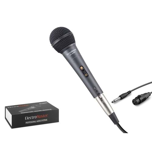 ELECTRO MASTER EA2200H Dinamik Vokal Mikrofonu Metal 6.35 mm Jack 5 m Siyah