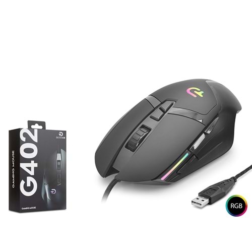 GOOD PRO G402 RGB Gaming Mouse 7200 DPI 7 Tuş 1000Hz Siyah