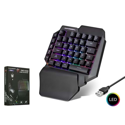 HADRON G504 Tek El Gaming Klavye LED 39 Tuş Siyah