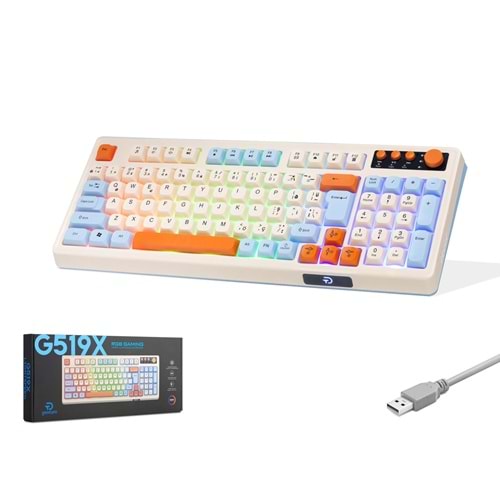 GOOD PRO G519X Multimedya Gaming Klavye RGB 104 Tuş Beyaz