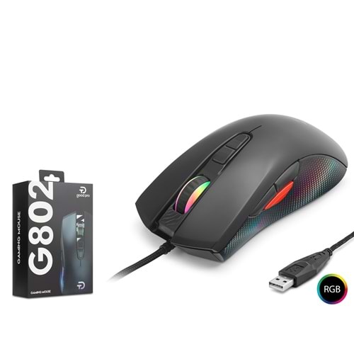 GOOD PRO G802 RGB Gaming Mouse 7200 DPI 8 Tuş 1000Hz Siyah