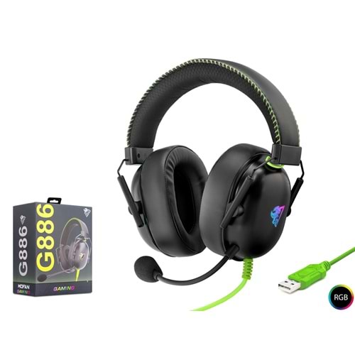 MOFAN G886 USB RGB 7.1 Surround Over-Ear Mikrofonlu Gaming Kulaklık Siyah