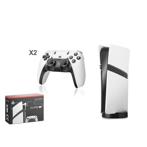 HADRON GS5 PRO Retro Oyun Konsolu HDMI Çift GamePad Seti 128 GB Hafıza Kartlı 2.4G Kablosuz Beyaz