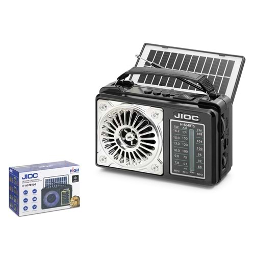 JIOC H664BTS Bluetooth Nostaljik FM Radyo TWS USB TF Solar Şarjlı 3W Taşınabilir Hoparlör