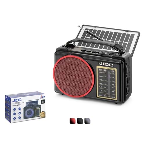 JIOC H806BTDS Bluetooth Nostaljik FM Radyo TWS USB TF Solar Şarjlı 3W Taşınabilir Hoparlör