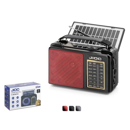 JIOC H807BTDS Bluetooth Nostaljik FM Radyo TWS USB TF Solar Şarjlı 3W Taşınabilir Hoparlör