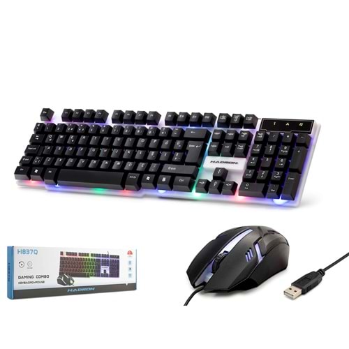 HADRON H837Q Gaming Klavye Mouse Seti LED 1000 DPI Siyah