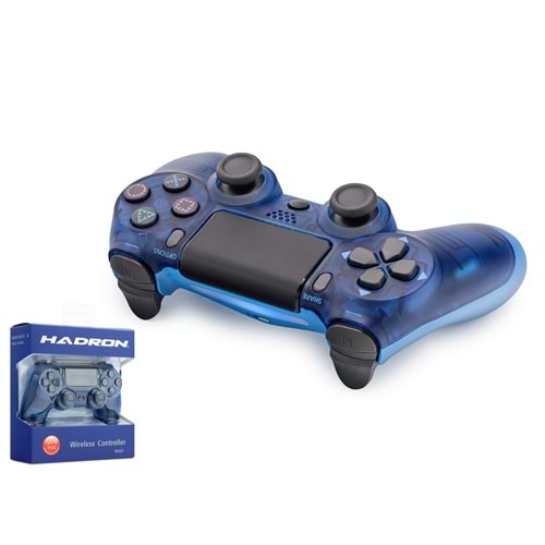 HADRON HD323F Bluetooth GamePad Oyun Kolu PS4 Uyumlu DoubleShock 4 Şeffaf Mavi