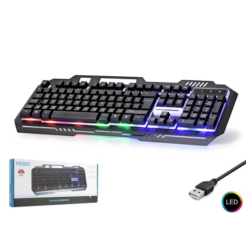 HADRON HD863 Gaming Klavye Rainbow LED 105 Tuş Siyah