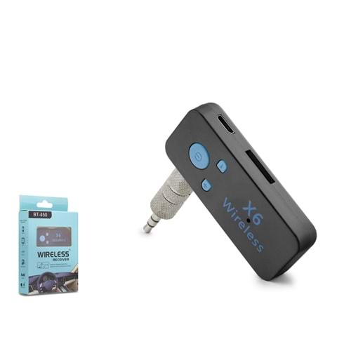 HADRON HD9004 Bluetooth Ses Alıcı Adaptör 3.5 mm AUX Micro SD Handsfree Siyah