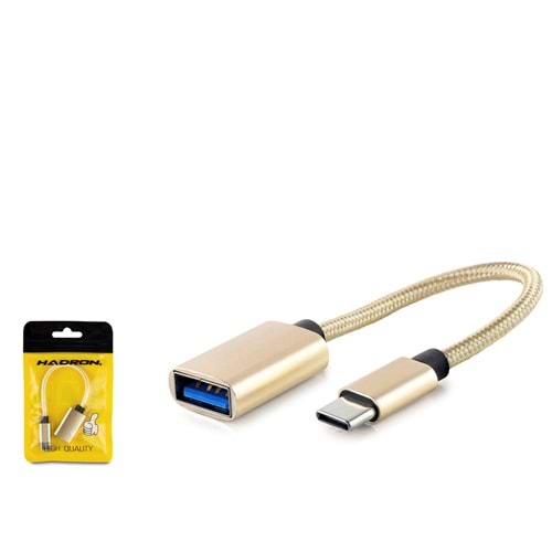 HADRON HDX1001 Type-C to USB 3.0 OTG Dönüştürücü Kablo Gold
