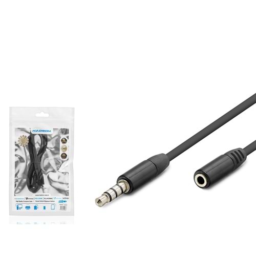 HADRON HDX1012 3.5 mm TRRS AUX Uzatma Kablosu 1.2 m Siyah