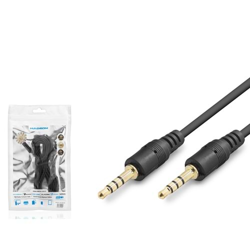 HADRON HDX1014 3.5 mm TRRS AUX Kablosu 3 m Siyah