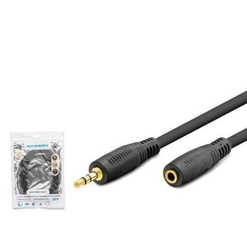 HADRON HDX1020 3.5 mm TRS AUX Uzatma Kablosu 5 m Siyah