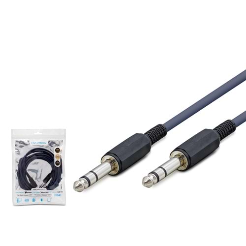 HADRON HDX1049 6.35 mm Stereo Jack Kablosu 3 m Siyah