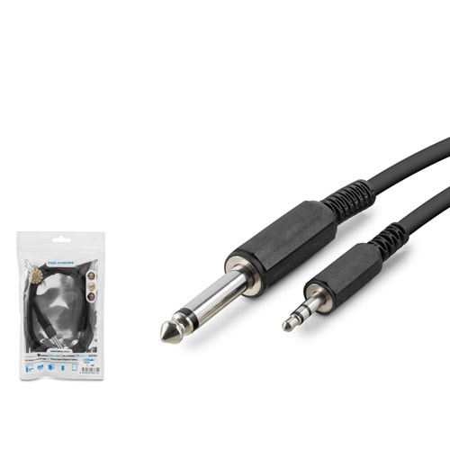 HADRON HDX1055 3.5 mm to 6.35 mm Stereo Jack Kablosu 1.5 m Siyah