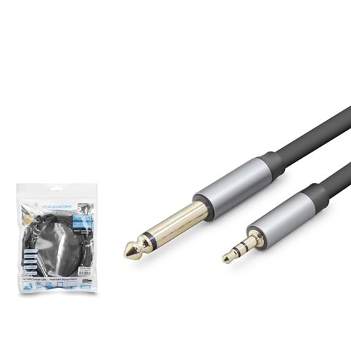 HADRON HDX1080 3.5 mm to 6.35 mm Stereo Jack Kablosu 3 m Siyah