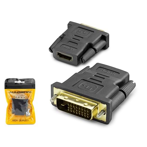HADRON HDX1266 DVI-D 24+1 to HDMI Görüntü Dönüştürücü 1080p Siyah