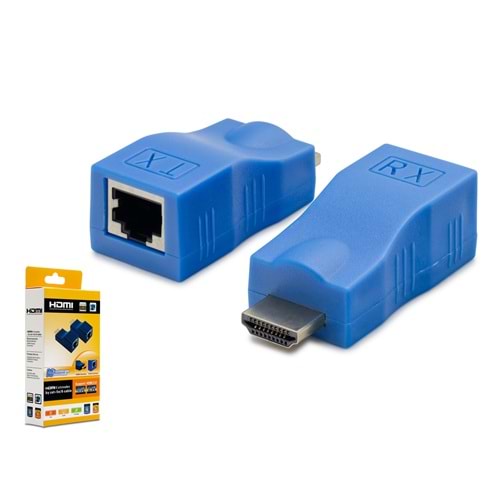 HADRON HDX1274 HDMI Mini Extender 4K 30 m Mavi