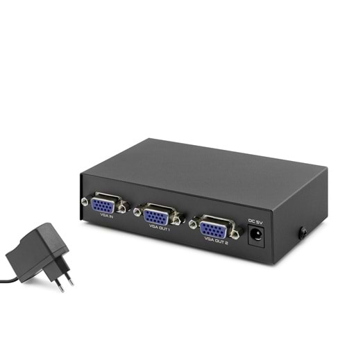 HADRON HDX1277 VGA Splitter 200 MHz 1 Giriş 2 Çıkış Siyah