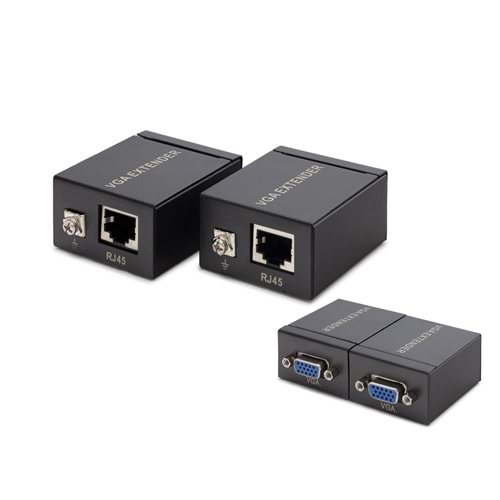 HADRON HDX1285 VGA RJ45 Extender Görüntü Aktarım Seti 60 m Siyah