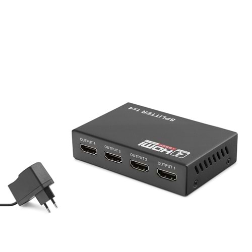 HADRON HDX1286 HDMI Splitter 1080p 3D 1 Giriş 4 Çıkış Siyah