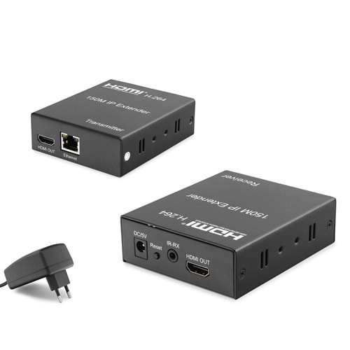 HADRON HDX1301 HDMI IP Extender H.264 Loop Out IR 1080p 60 Hz 150 m Siyah