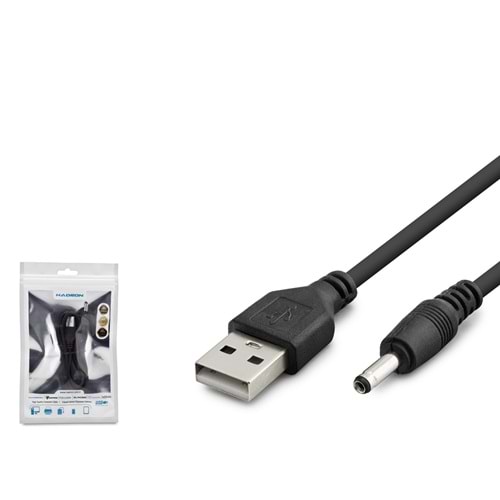 HADRON HDX1320 USB DC Güç Kablosu 3.5 x 1.35 mm 1 m Siyah