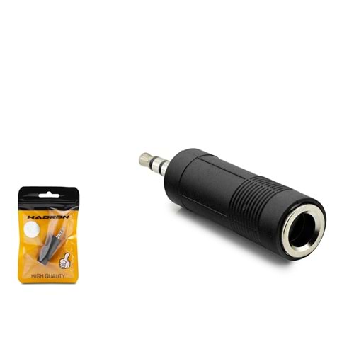 HADRON HDX1331 3.5 mm to 6.35 mm Stereo Jack Adaptör Siyah