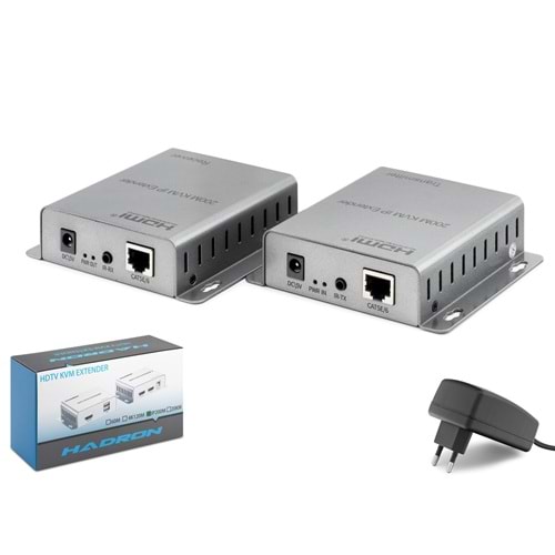 HADRON HDX1343 HDMI KVM IP Extender Loop Out IR 1080p 60 Hz 200 m Gri