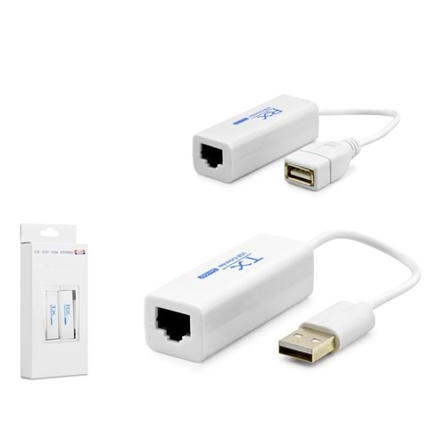 HADRON HDX1346 USB RJ45 Extender Uzatıcı Seti 200 m Beyaz