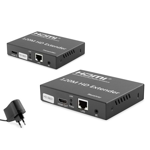 HADRON HDX1348 HDMI Extender IR 4K 30 Hz 120 m Siyah