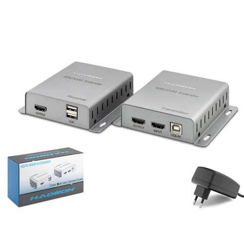 HADRON HDX1355 HDMI KVM Extender Loop Out 1080p 60 Hz 60 m Gri