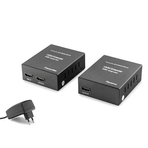 HADRON HDX1369 HDMI Extender Loop Out 1080p 60 Hz 150 m Siyah