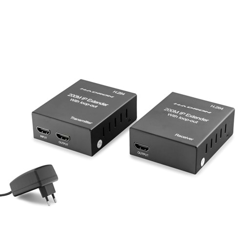 HADRON HDX1370 HDMI IP Extender Loop Out 1080p 60 Hz 200 m Siyah