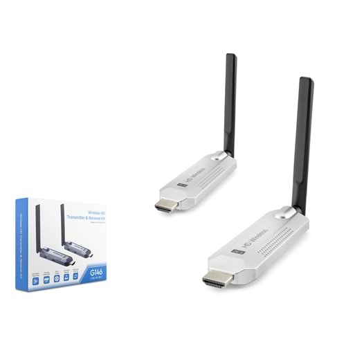 HADRON HDX1386 Kablosuz HDMI Görüntü Aktarım Seti 1080p 60 Hz 100 m Gri