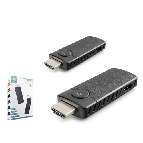 HADRON HDX1387 Kablosuz HDMI Görüntü Aktarım Seti 1080p 50 m Siyah