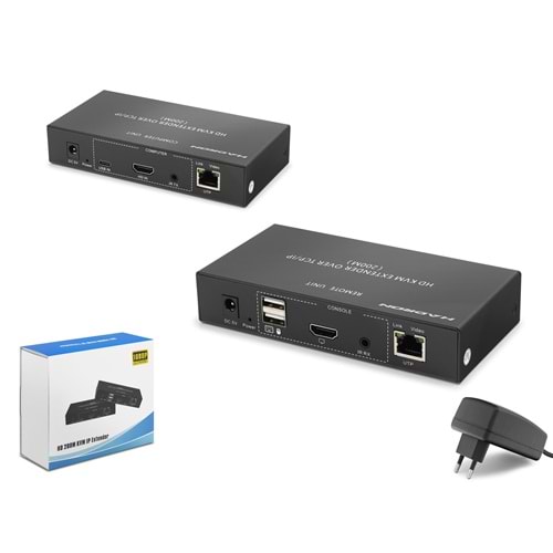 HADRON HDX1389 HDMI KVM IP Extender IR 1080p 60 Hz 200 m Siyah