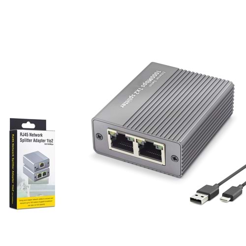 HADRON HDX1412 Gigabit Ethernet Switch 3 Port Type C Güç Girişli Gri