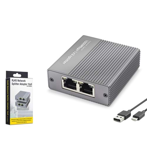 HADRON HDX1413 Gigabit Ethernet Switch 4 Port Type C Güç Girişli Gri