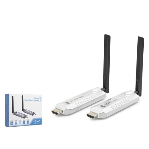 HADRON HDX1415 Kablosuz HDMI Görüntü Aktarım Seti 1080p 60 Hz 50 m Gri